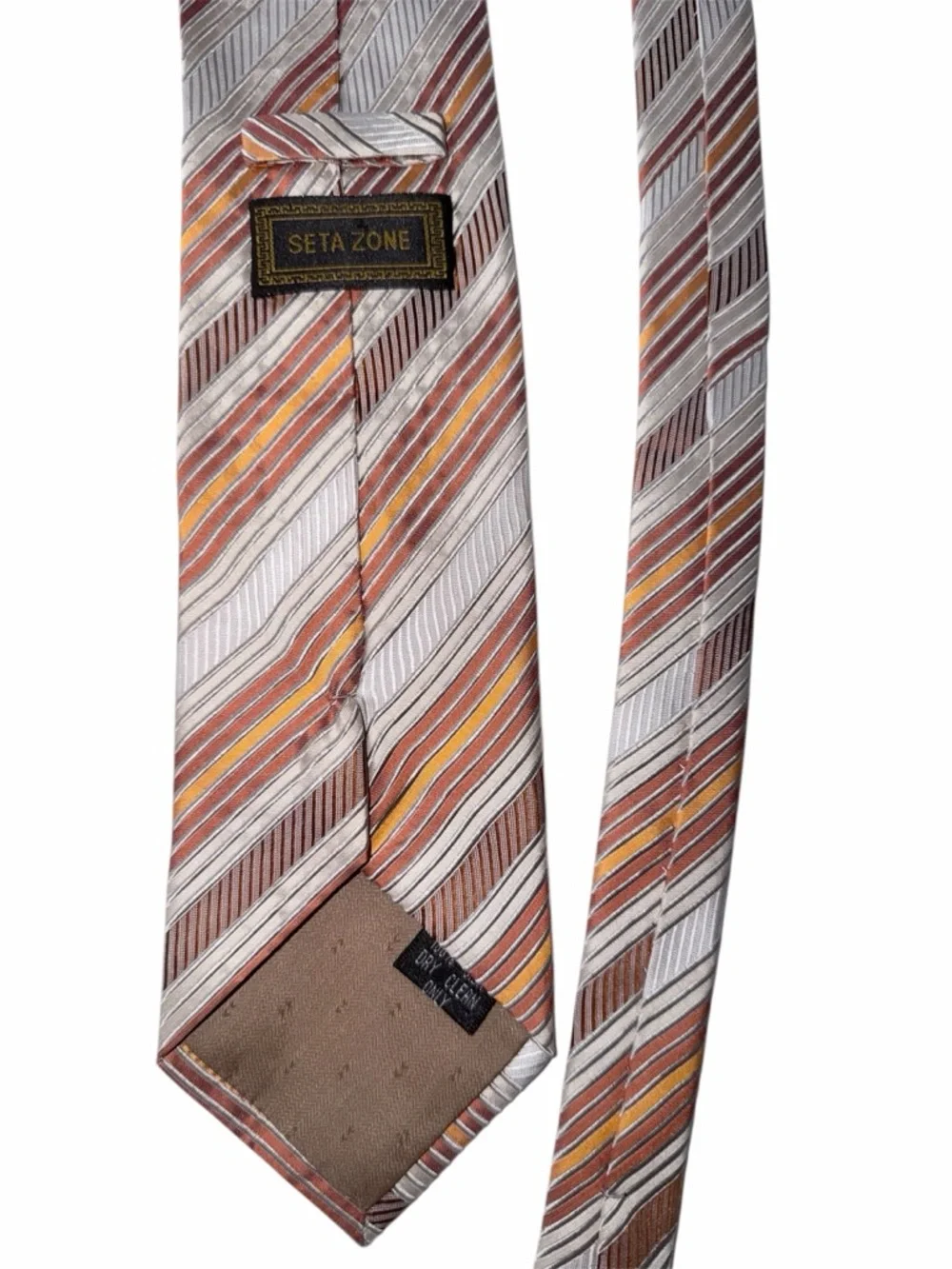 Seta Zone Multicolor Striped Silk Necktie Men’s Luxury Business Formal Designer